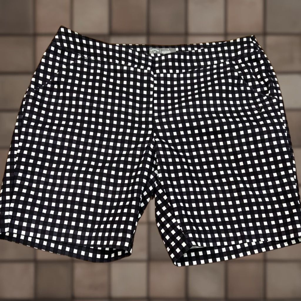 Callaway Callaway Opti-Dri Golf Shorts Bermuda Women Black Gingham Size 8 Size 30" / US 8 / IT 44 - 1 Thumbnail
