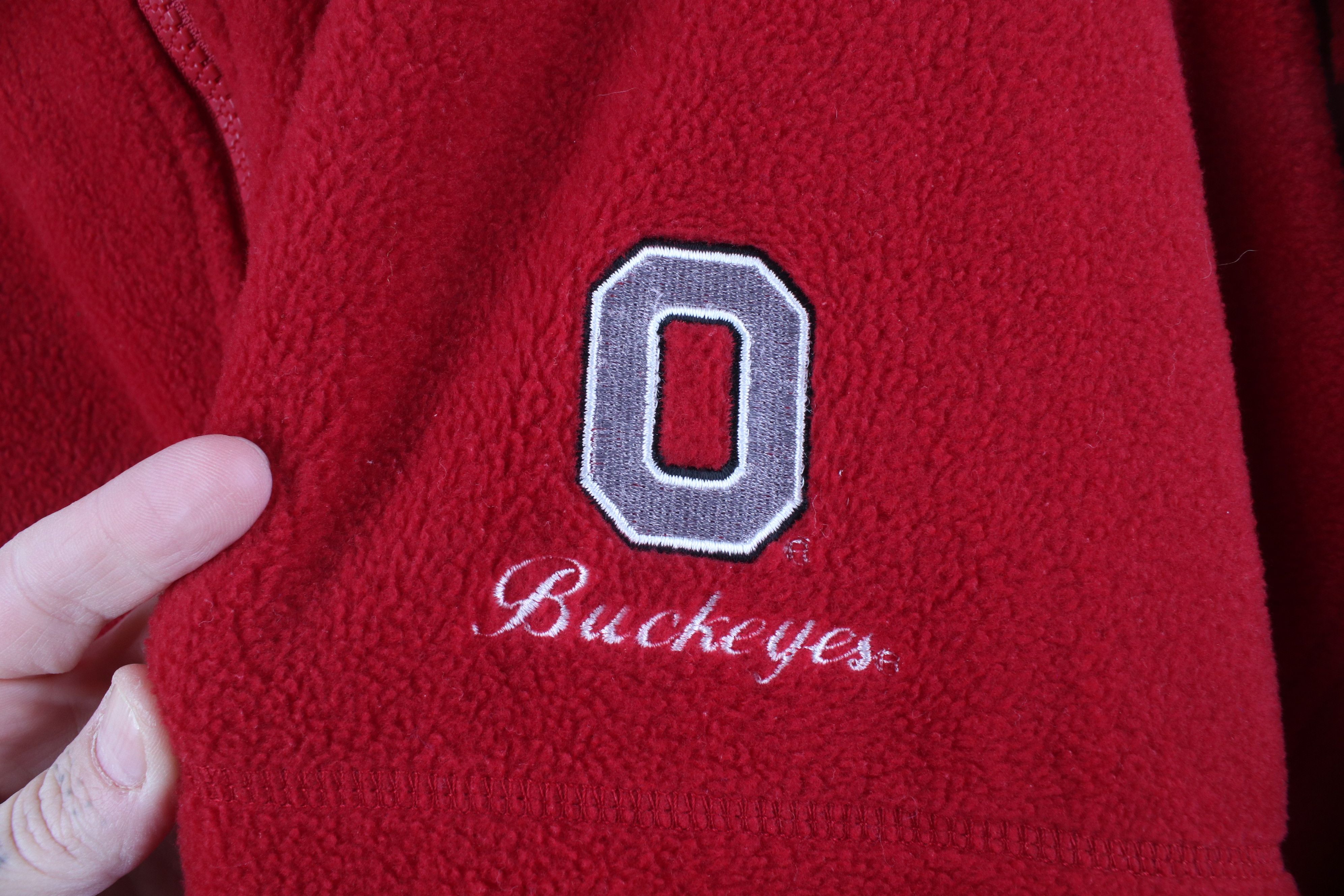 Vintage Vintage 90s Ohio State University 1/4 Zip Fleece Sweater Red Size US XL / EU 56 / 4 - 4 Thumbnail