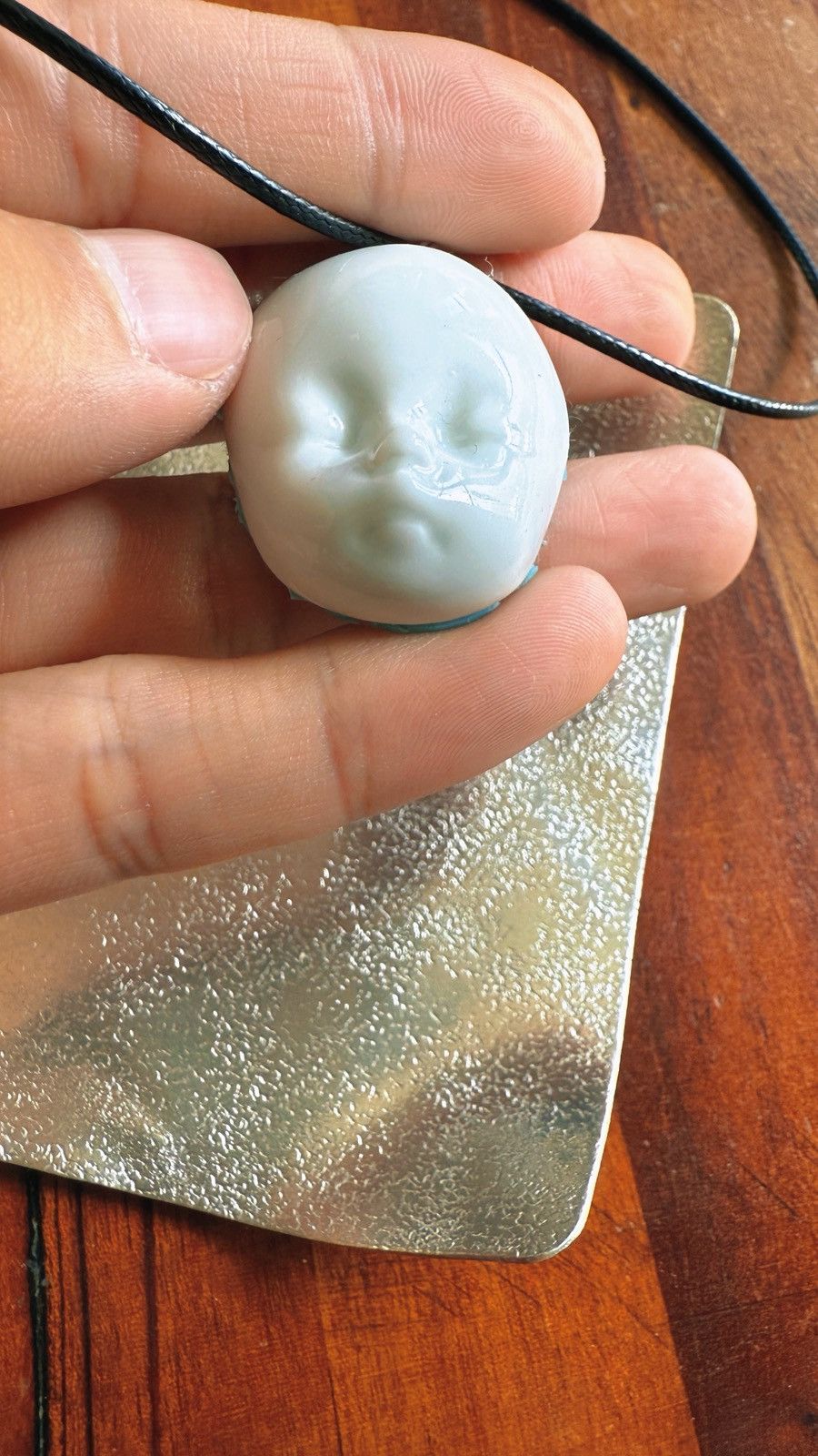 Other Porcelain Baby Face Pendant Necklace – Gothic & Artistic Size ONE SIZE - 6 Thumbnail