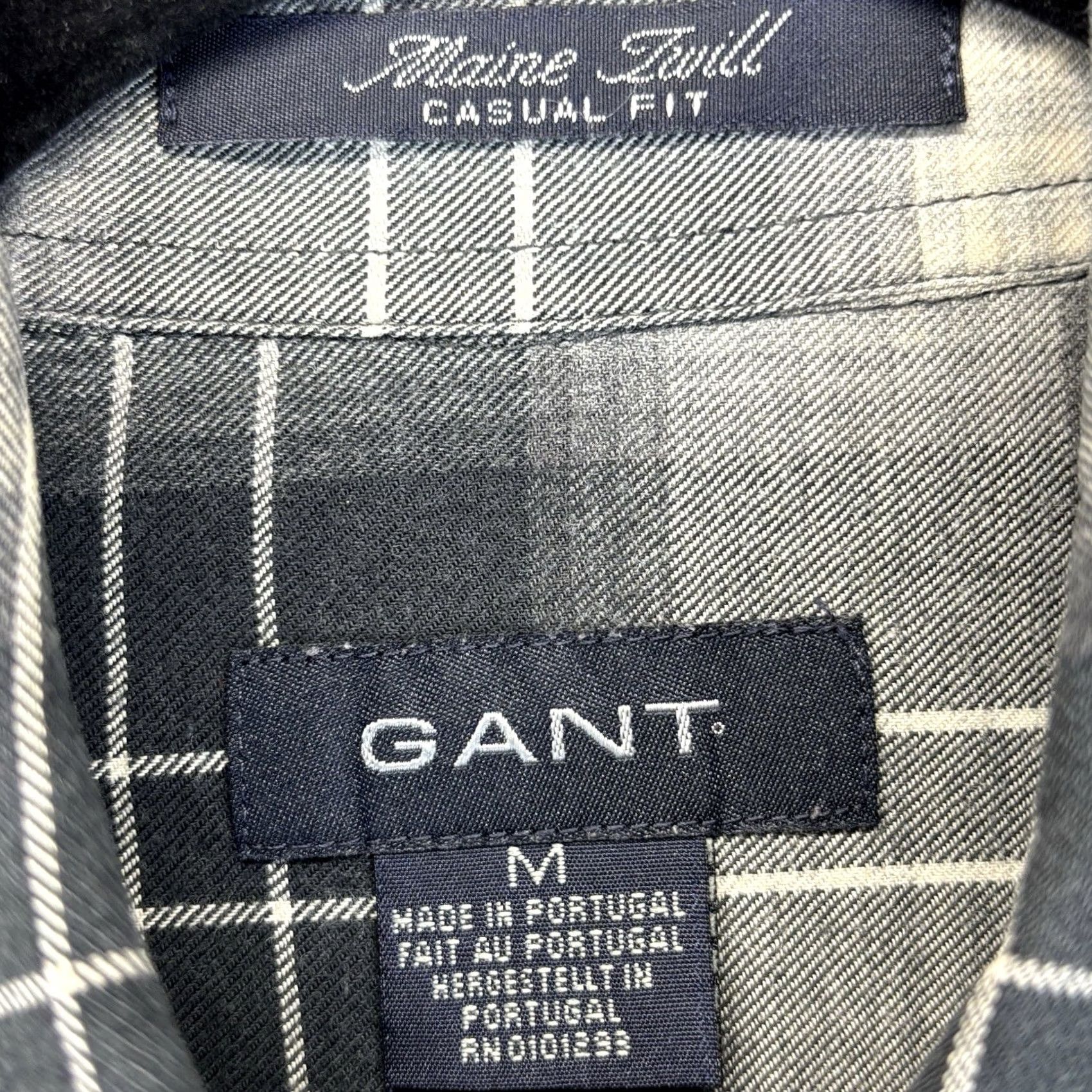 Gant VINTAGE GANT Maine Twill Shirt Mens Medium Black Grey White Check Long Sleeve Button-Down Casual Fit Size US M / EU 48-50 / 2 - 6 Thumbnail