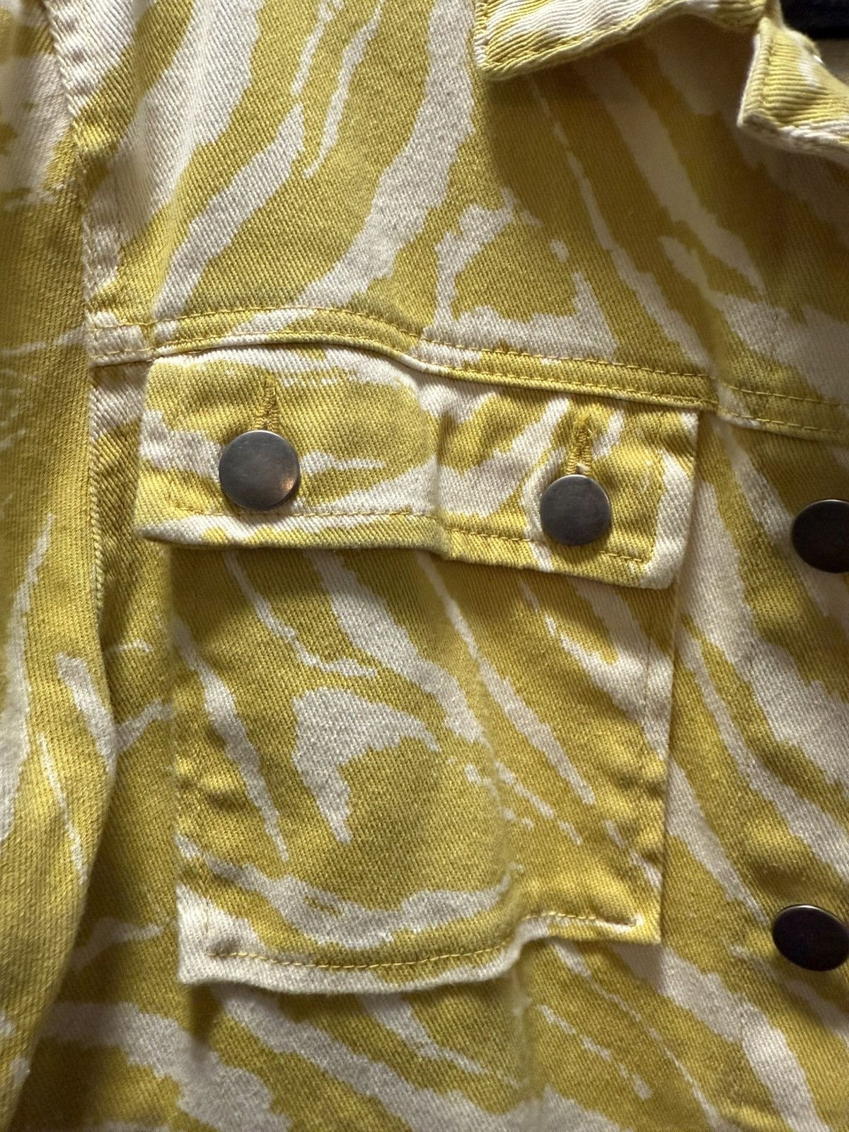I.N.C Yellow Zebra Print Denim Trucker Jacket Size US S / EU 44-46 / 1 - 6 Thumbnail