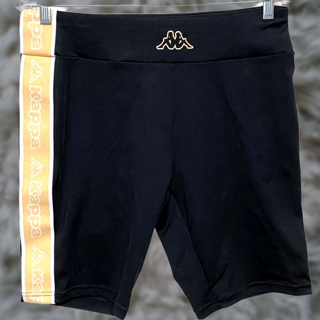 Kappa Kappa Biker Shorts Womens XL Contrast Spell Out Logo Athleisure Sporty Gym Y2K Size 40" / US 18 - 1 Thumbnail