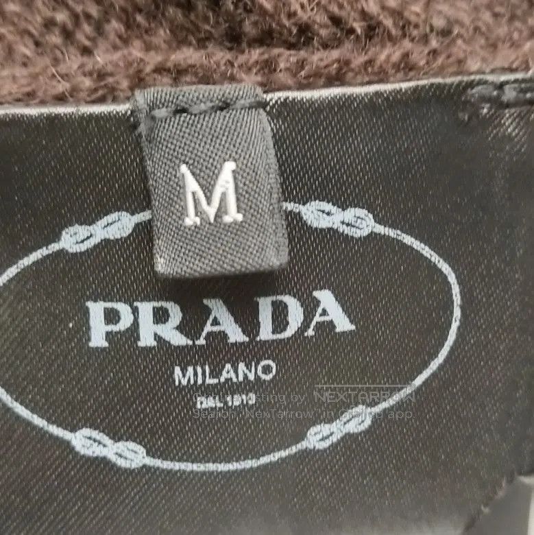 Prada Prada Wool Long Sleeve Polo Sweater in Dark Brown . Size M / US 6-8 / IT 42-44 - 7 Thumbnail