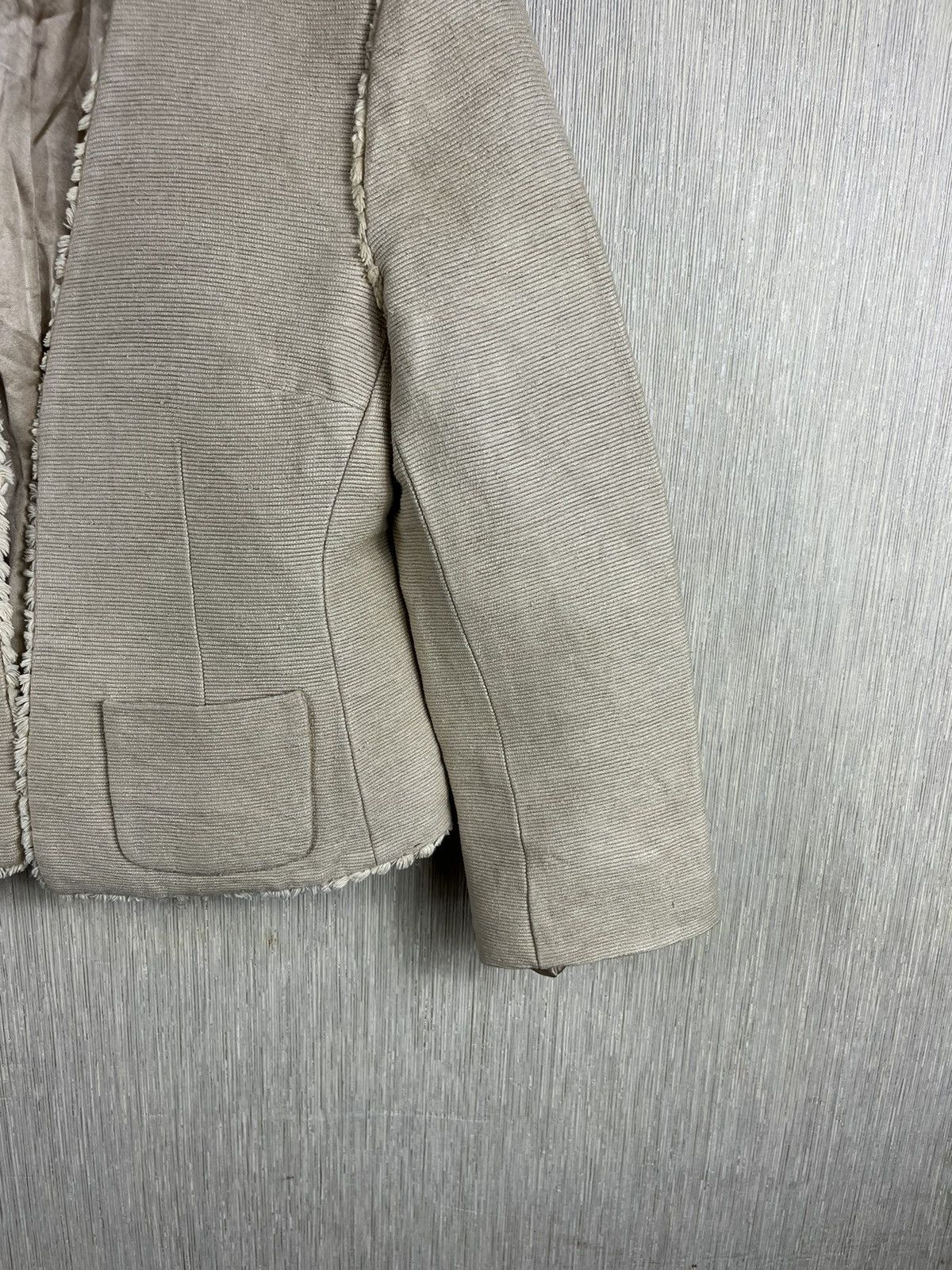 Designer × L'AGENCE L’agence raw silk blazer striped jacket distressed sand Size M / US 6-8 / IT 42-44 - 6 Thumbnail