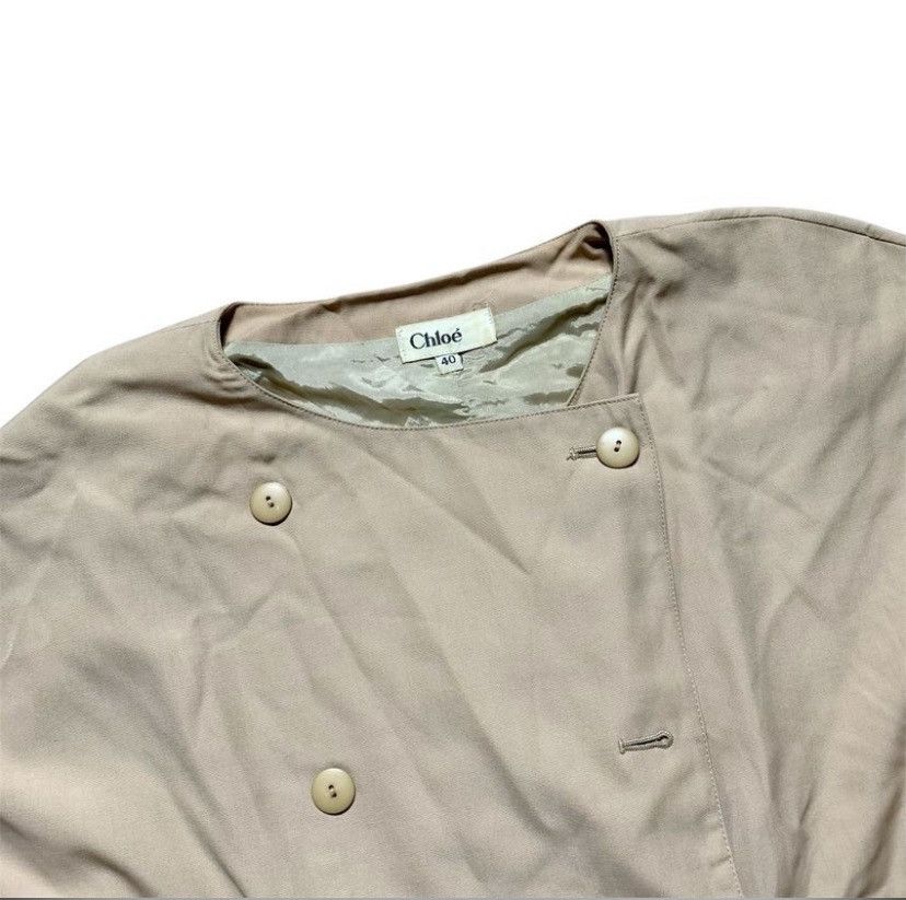 Chloe VTG 90s CHLOE BLAZER BEIGE DOUBLE BUTTON Size S / US 4 / IT 40 - 3 Thumbnail