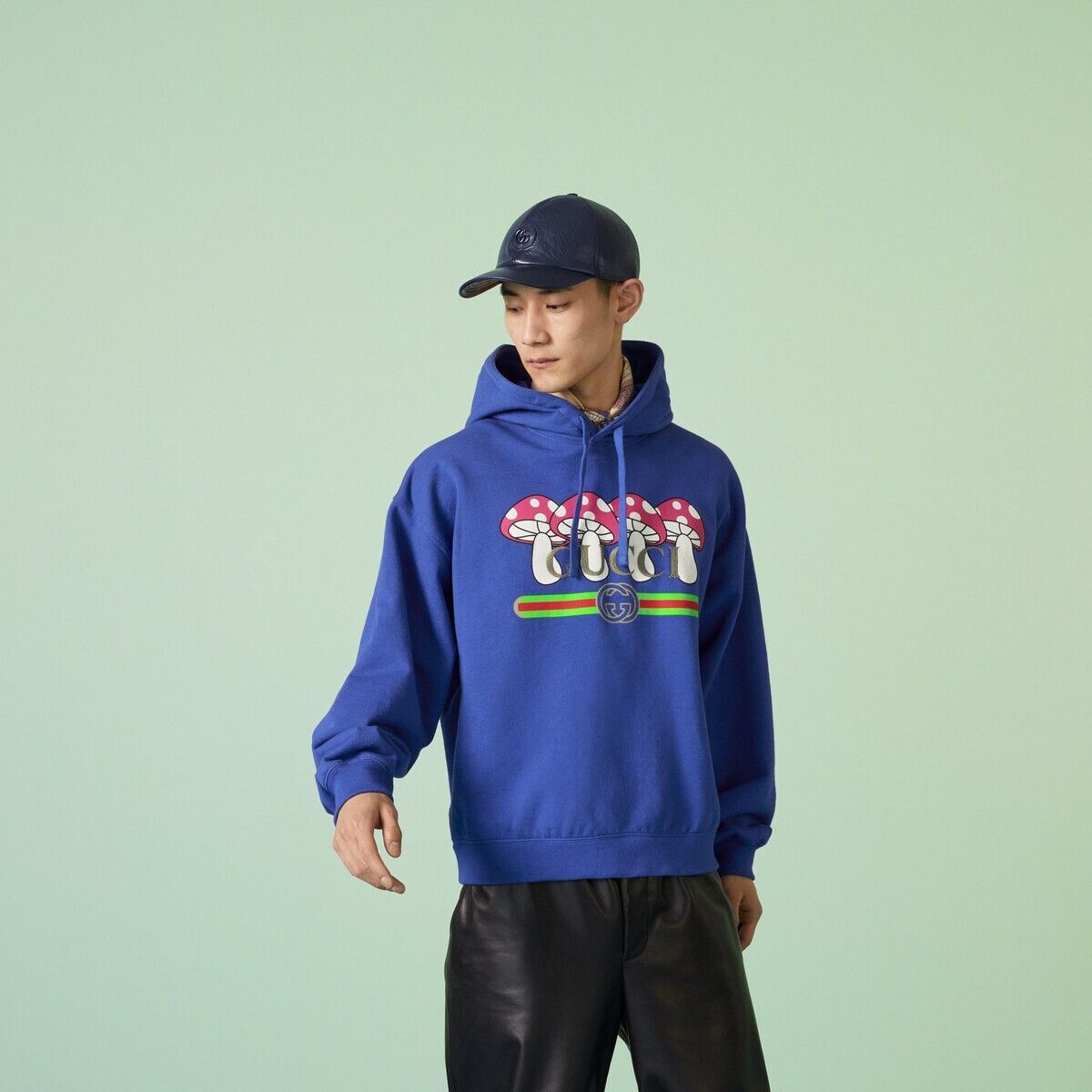 Gucci o1s1wg110225 Cotton Jersey Hooded Sweatshirt in Blue Size US S / EU 44-46 / 1 - 4 Thumbnail