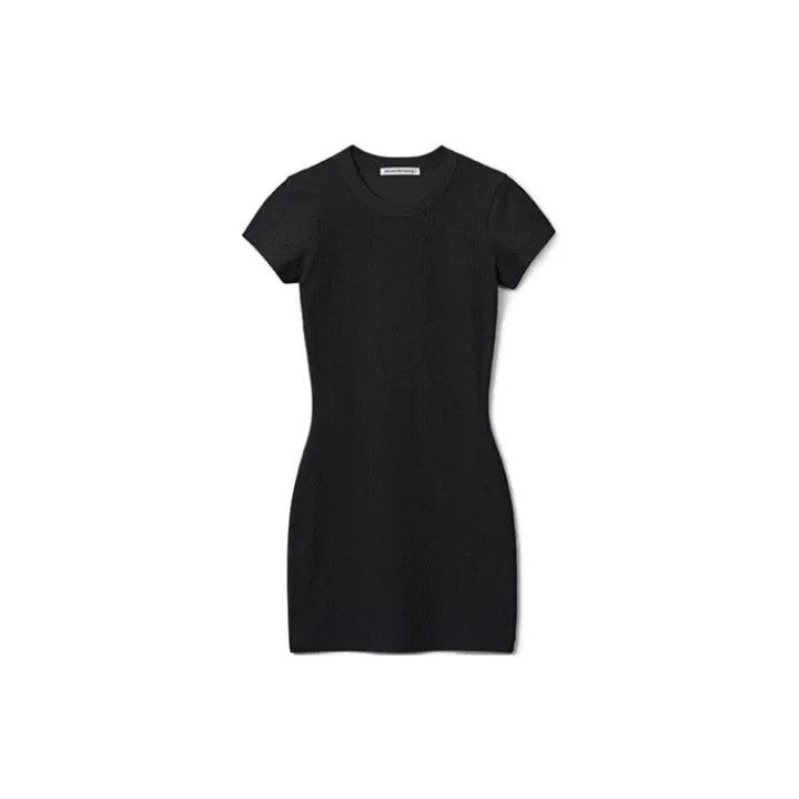 Alexander Wang Alexander Wang Black Mini Dress with Logo 0079 Size XS / US 0-2 / IT 36-38 - 1 Thumbnail
