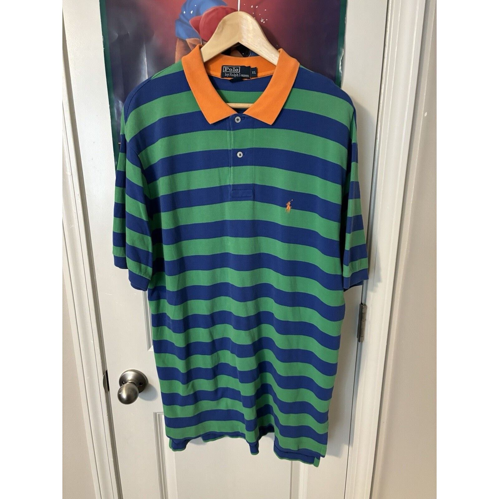Polo Ralph Lauren Vintage polo ralph lauren size xl stripe green orange collar Size US XL / EU 56 / 4 - 1 Thumbnail