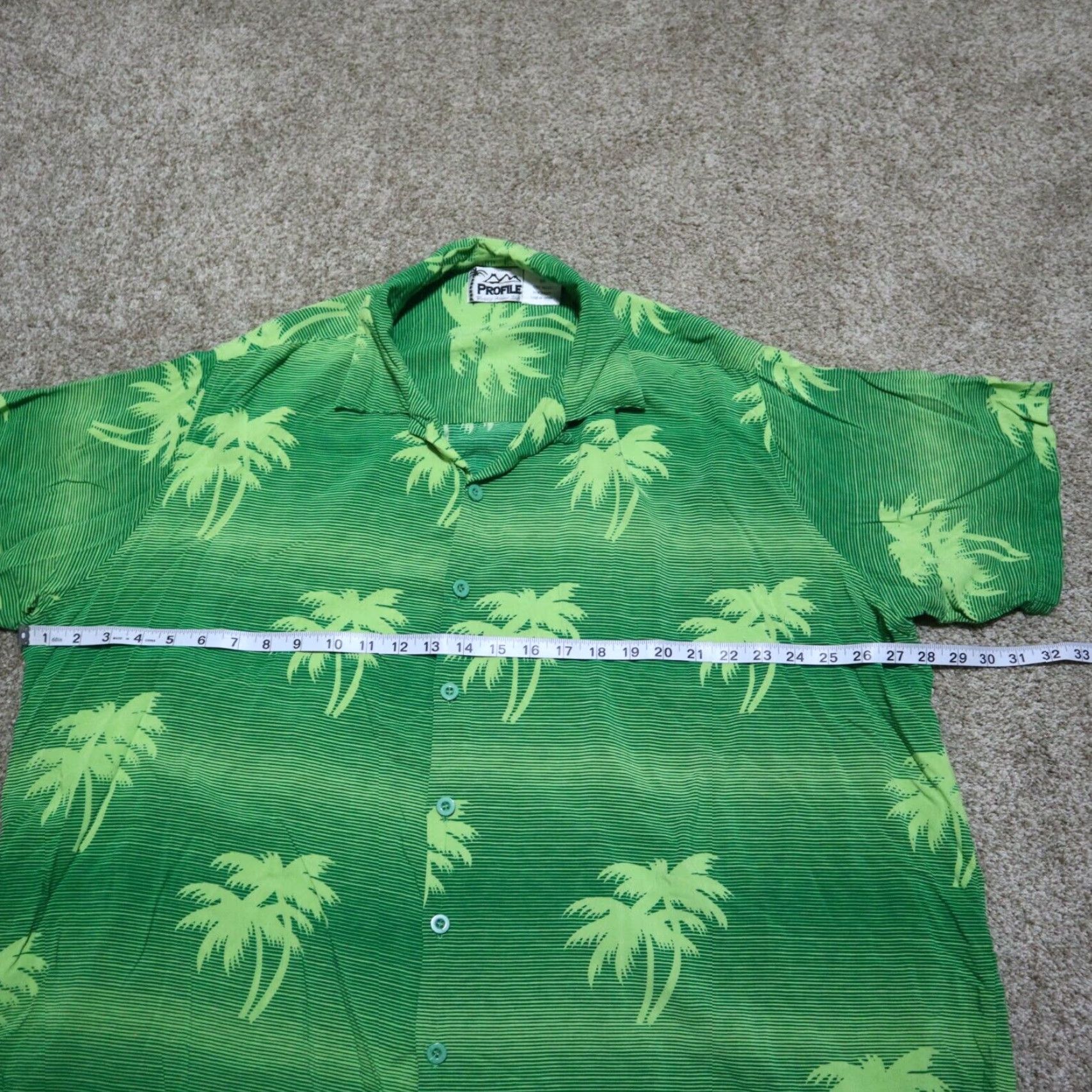 Vintage VINTAGE Profile Shirt Hawaiian Button-Up Men 2X Green Short Sleeve Button Down 80s 90s Aloha Beach Summer Comfort Casual Party/Cocktail Travel Womens? Size US XXL / EU 58 / 5 - 5 Thumbnail
