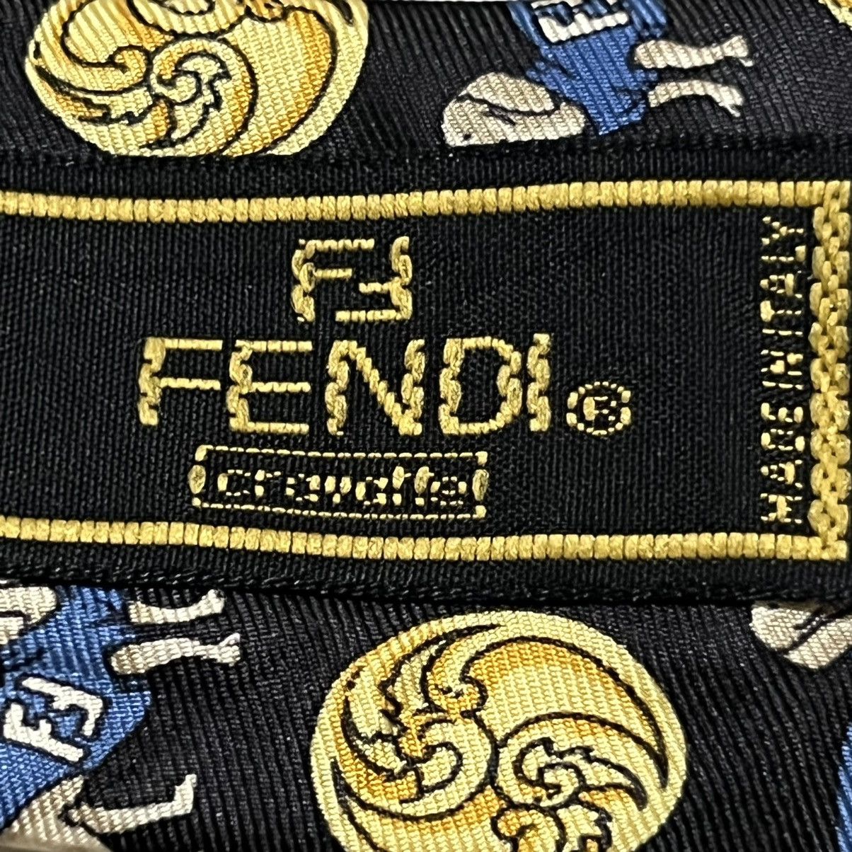 Fendi 🔥COOL🔥Fendi Silk Tie Full Print Dog Size ONE SIZE - 4 Thumbnail