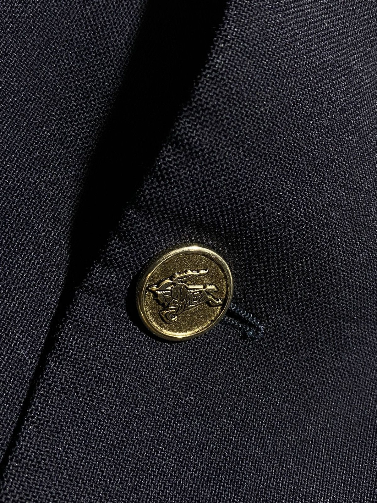 Burberry Vintage 90s Burberrys Blazer Jacket With Gold Logo Button Size 50R - 4 Thumbnail