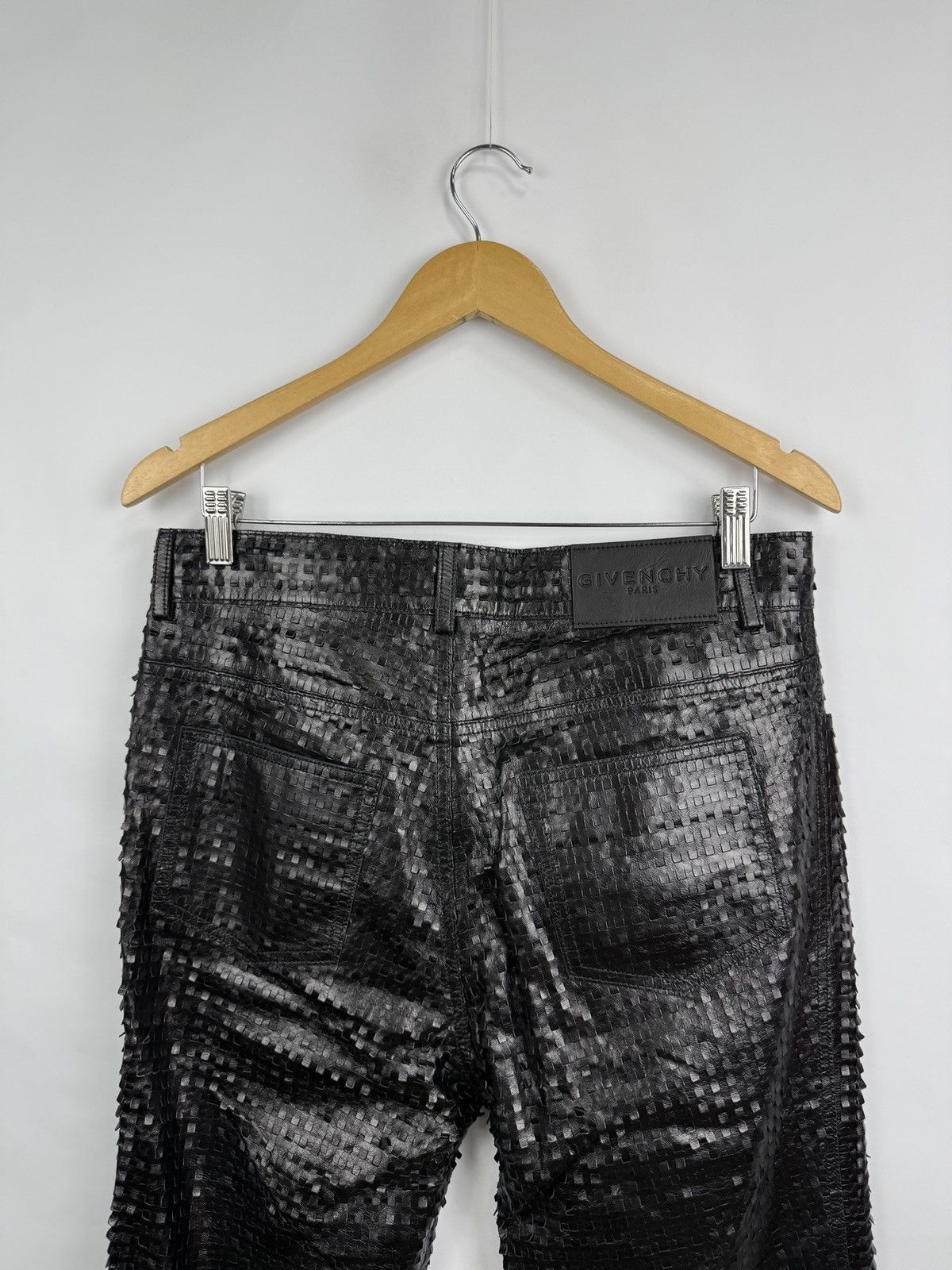 Givenchy ❗️NEW Givenchy Embossed Leather Pants Textured Square Pattern Size US 31 - 14 Thumbnail