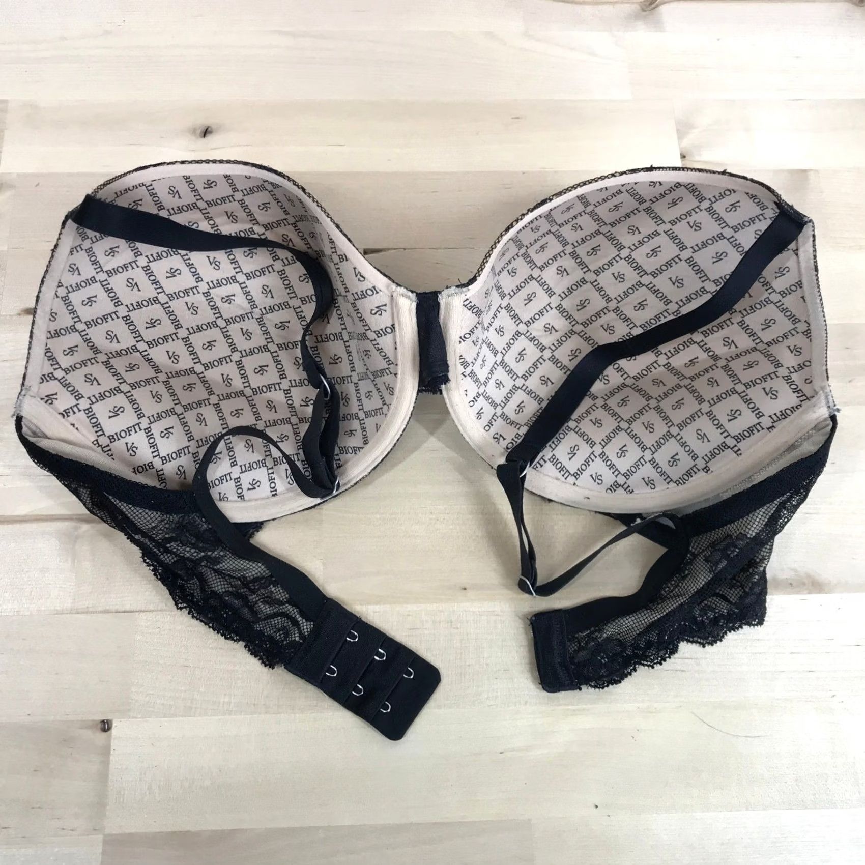 Victoria's Secret Victoria'S Secret Bra Womens 34DD Black BioFit Floral Lace Padded Full Coverage Size ONE SIZE - 4 Thumbnail