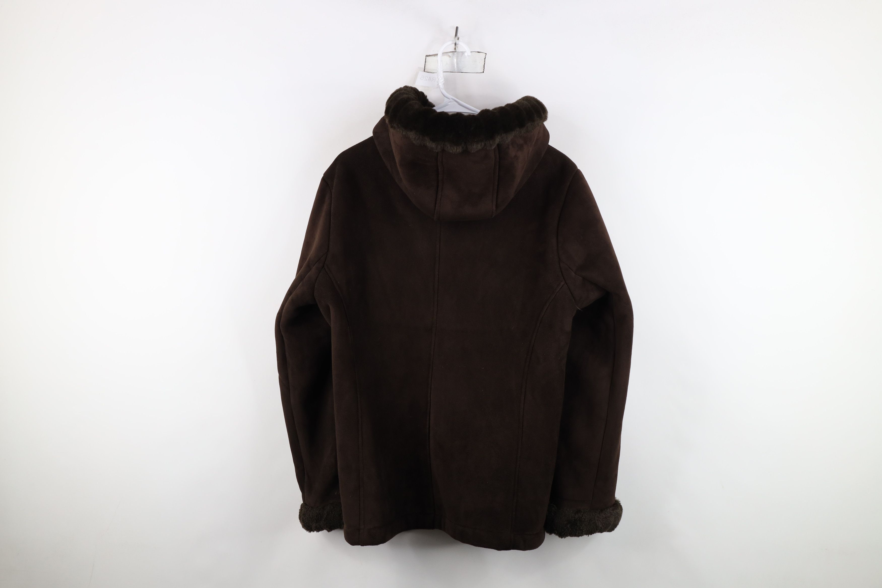 Esprit Vtg 90s Y2K Esprit Plush Penny Lane Hooded Jacket Brown Size L / US 10 / IT 46 - 9 Thumbnail