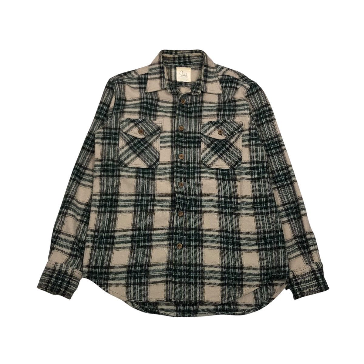 🔥VINTAGE FLANNEL BIKER JACKET FELISSIMO TARTAN DESIGN CHECK