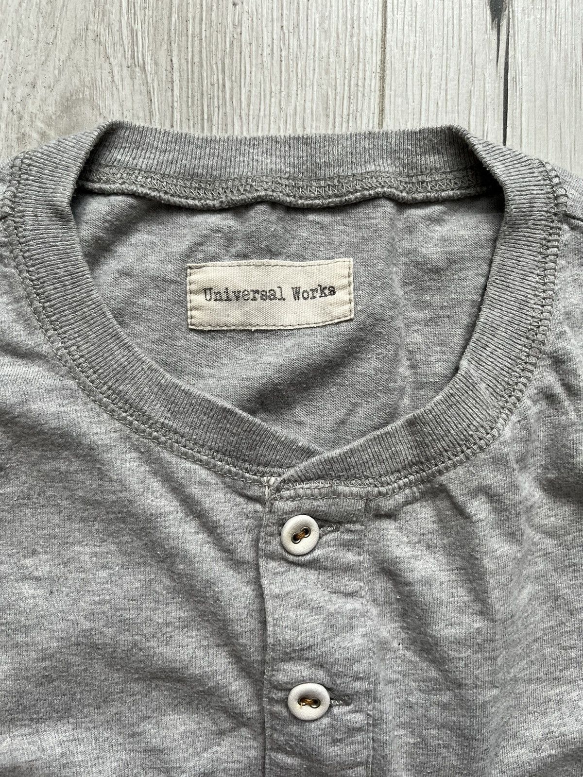 Universal Works × Vintage Universal Works Crazy Chest Pocket Asymmetrical Grey T Shirt Size US L / EU 52-54 / 3 - 6 Thumbnail