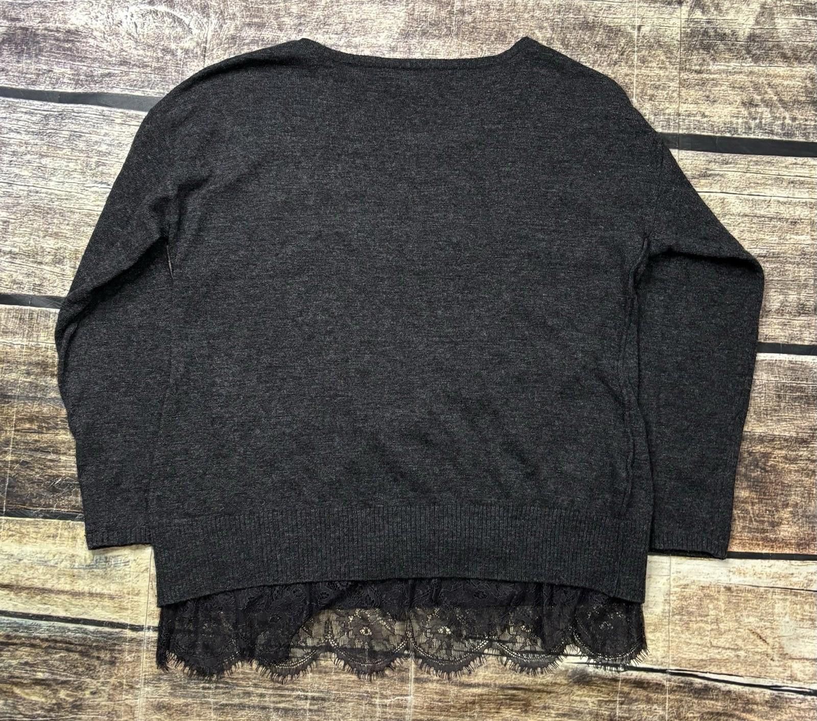 Sonia Rykiel Sioni Sweater Womens Medium Wool Cashmere Blend Lace Hem Size M / US 6-8 / IT 42-44 - 3 Thumbnail