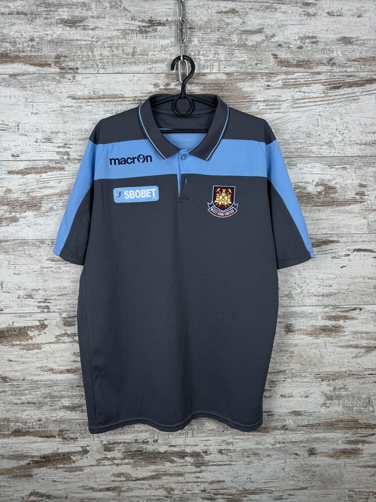 Macron Mens Vintage Macron West Ham United T-shirt soccer jersey Size US XL / EU 56 / 4 - 2 Thumbnail
