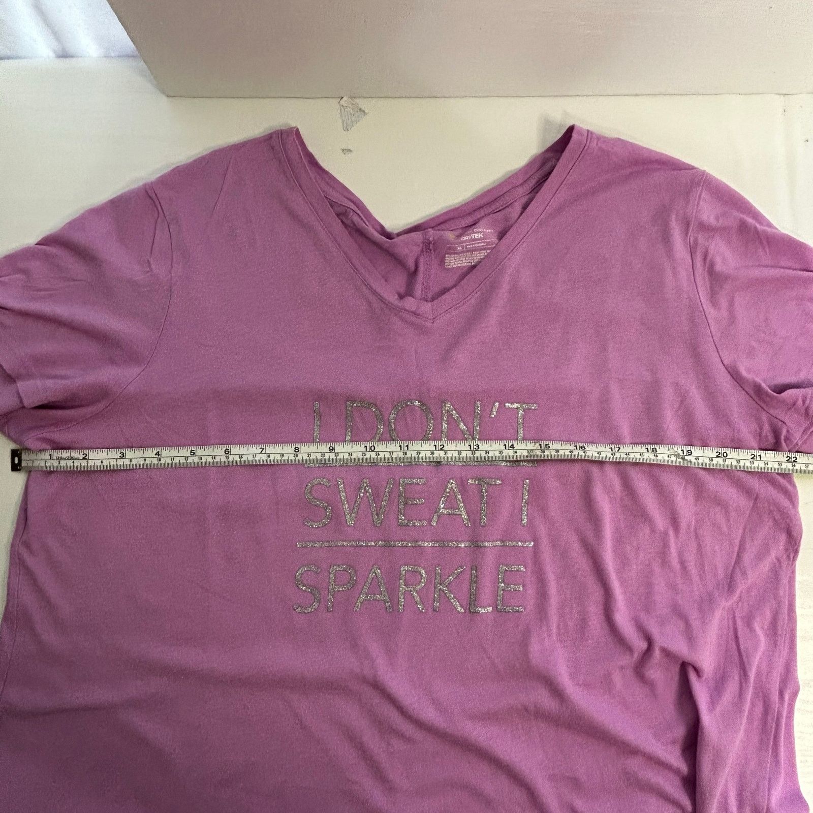 Tek Gear Tek Gear Light Purple I Don’t Sweat I Sparkle Graphic Tee XL Size XL / US 12-14 / IT 48-50 - 4 Thumbnail