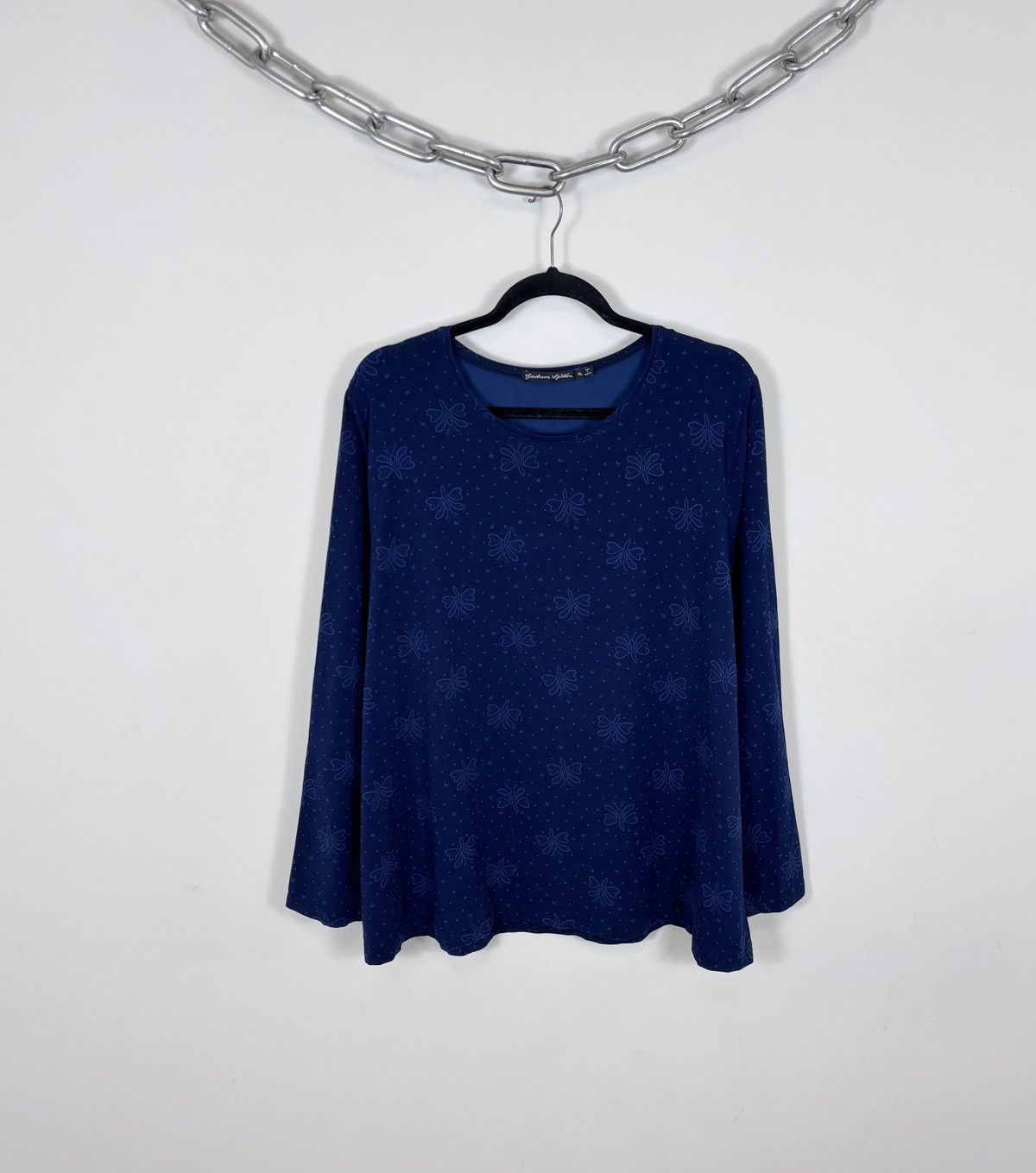 Gudrun Sjoden Gudrun Sjoden Women’s Blue Dotted Butterfly Long Sleeve Tee Size XL / US 12-14 / IT 48-50 - 1 Thumbnail