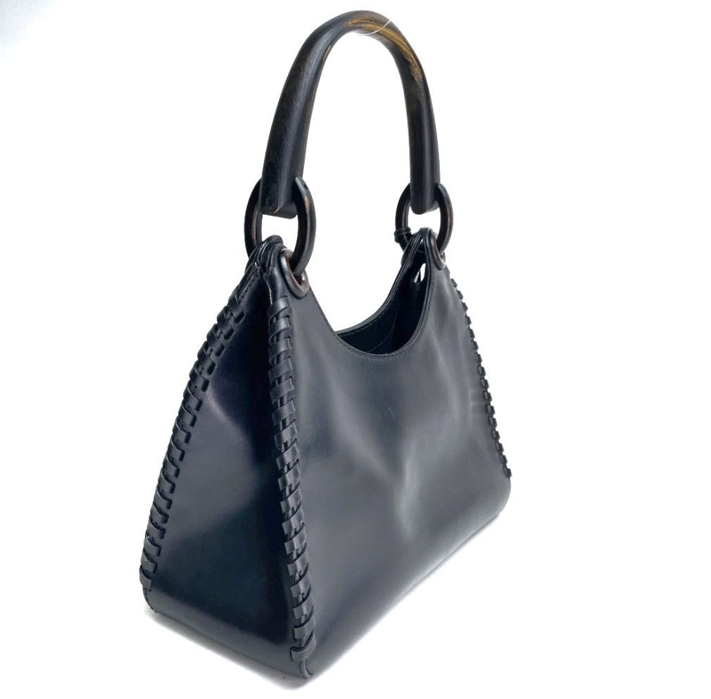 Gucci Authentic Gucci Black Leather Whipstitch Hobo Bag Size ONE SIZE - 2 Thumbnail