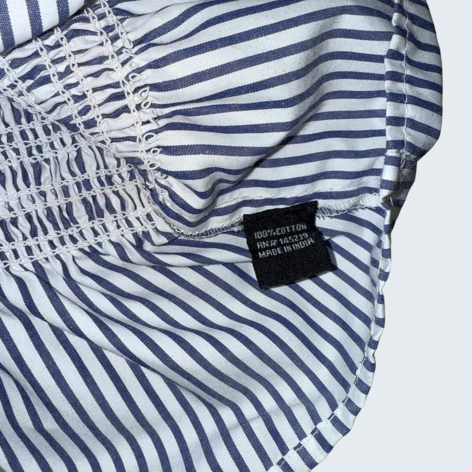 Other Style House Womens Blue White Striped Smocked Peplum Tie L Size L / US 10 / IT 46 - 5 Thumbnail