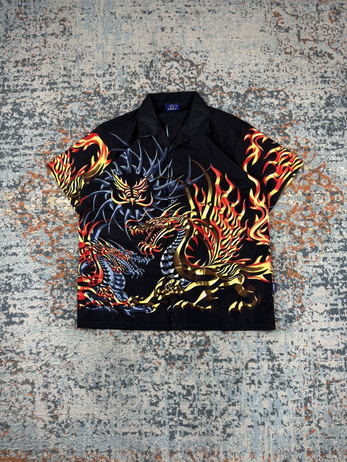 Vintage Vintage 90s Dragon tribal techno rave style short sleeve Size US L / EU 52-54 / 3 - 1 Thumbnail