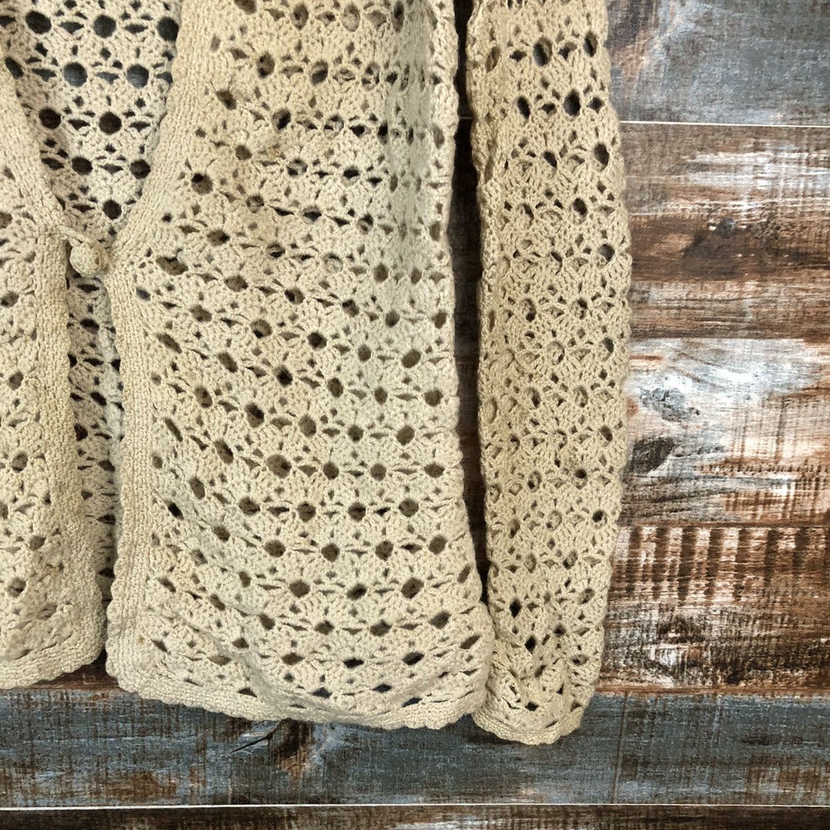 Vintage Japan vintage crochet meshnet Cardigan Knitwear #A1640 Size M / US 6-8 / IT 42-44 - 8 Thumbnail