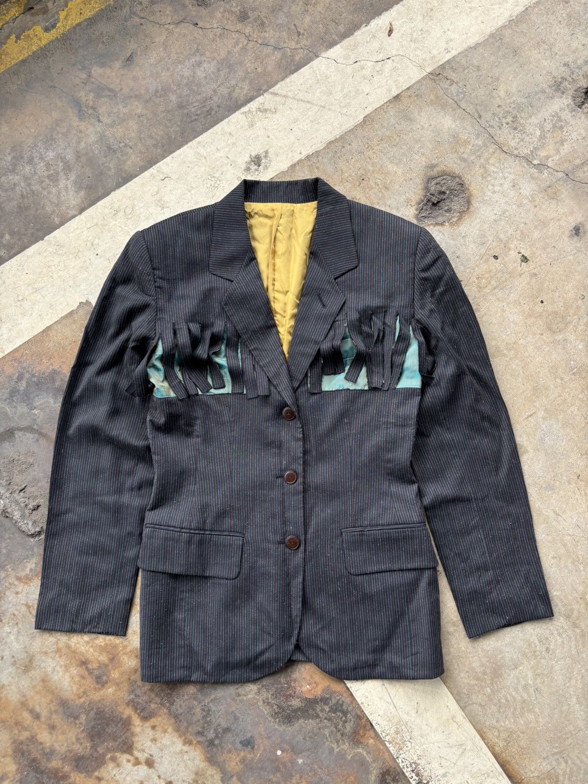 Jean Paul Gaultier 1980s Slashed Fringe Blazer Size S / US 4 / IT 40 - 4 Thumbnail