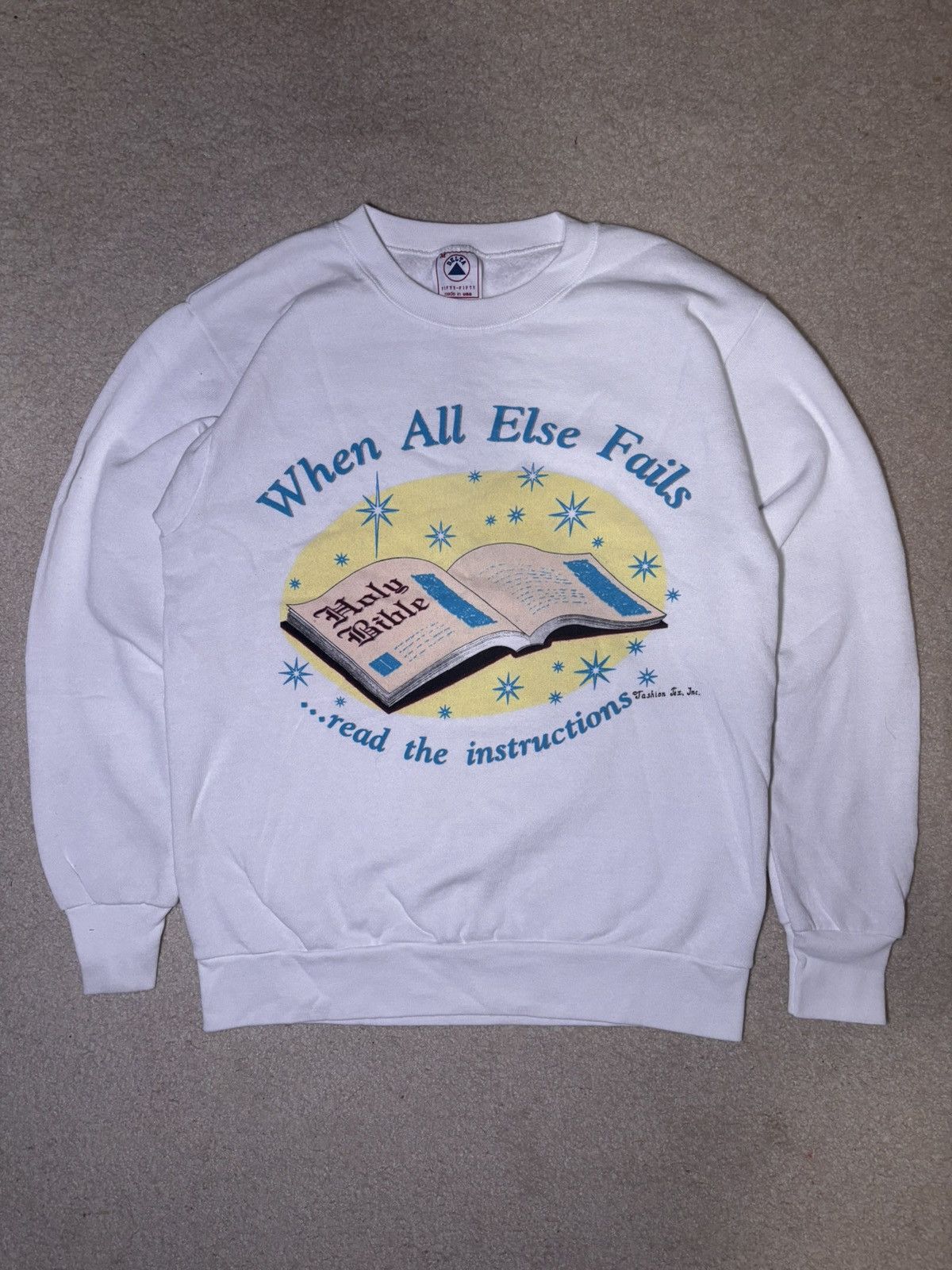 Delta Vintage 90s Jesus Bible Sweater “When All Else Fails” Sz M Size US M / EU 48-50 / 2 - 1 Thumbnail