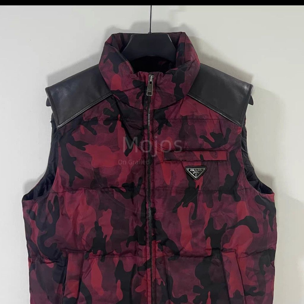 Prada Sz 48 Prada Camo Leather Patch Puffer Vest-2508 Size US M / EU 48-50 / 2 - 3 Thumbnail