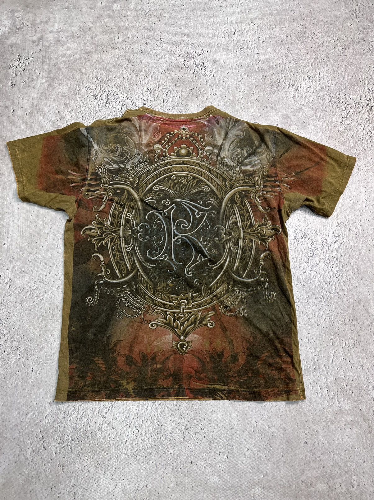 Affliction × Vintage Crazy Vintage Y2K Affliction T Shirt Skull Opium Cyber Goth Size US L / EU 52-54 / 3 - 7 Thumbnail