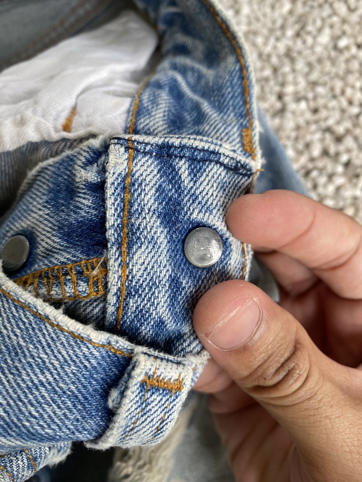Levi's × Levi's Vintage Clothing LEVIS 501 RINDEM DISTRESSED DENIM JEANS VINTAGE Size US 30 / EU 46 - 11 Thumbnail