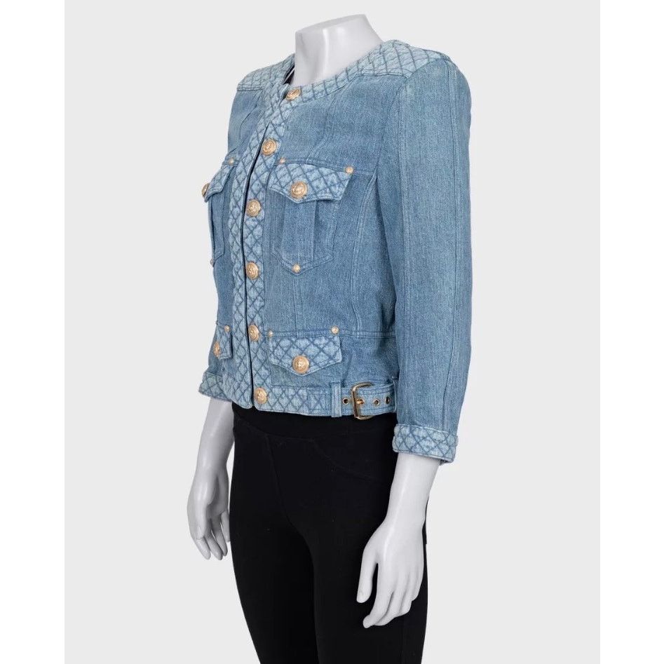 Balmain Balmain Denim Jacket with Gold Hardware - Size FR38 (M) Size M / US 6-8 / IT 42-44 - 2 Thumbnail