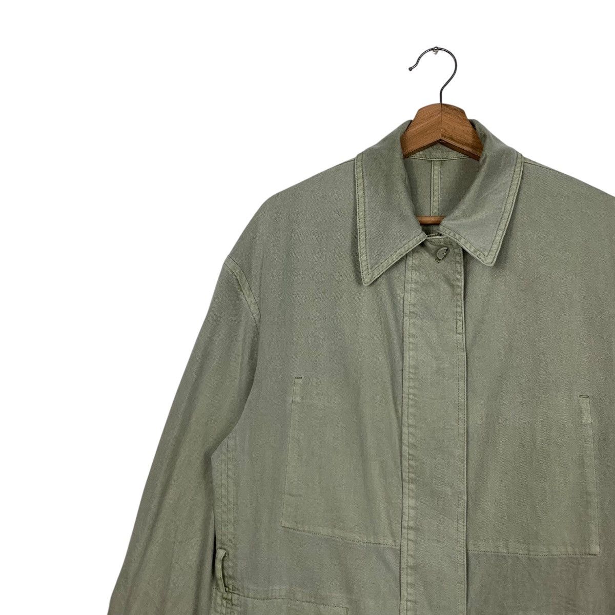 Lemaire × Uniqlo Uniqlo X LEMAIRE Faded Green Long Coat Jacket #2729-C123 Size US L / EU 52-54 / 3 - 7 Thumbnail