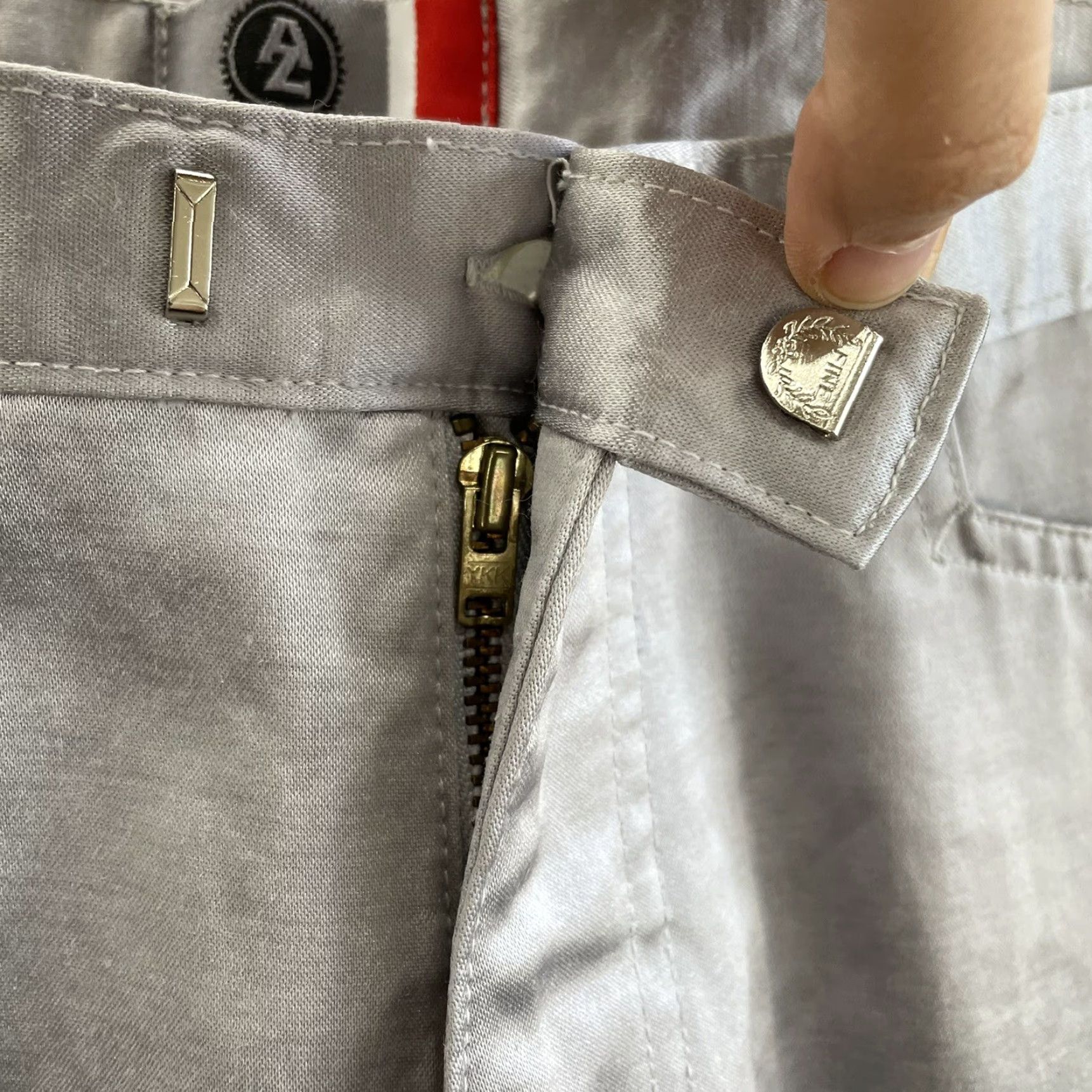 Vintage VINTAGE Y2K Flare Pants 12 30 Large High Waist Silver Metallic Glam Rock Zenon Arizona Jeans Womens Size 34" / US 12 / IT 48 - 4 Thumbnail