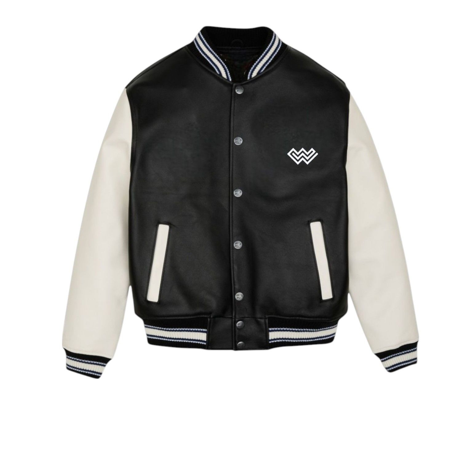 Vintage Wleti Varsity Vegan Leather Jacket–Cream Sleeves|Unisex Fit Size US M / EU 48-50 / 2 - 1 Thumbnail