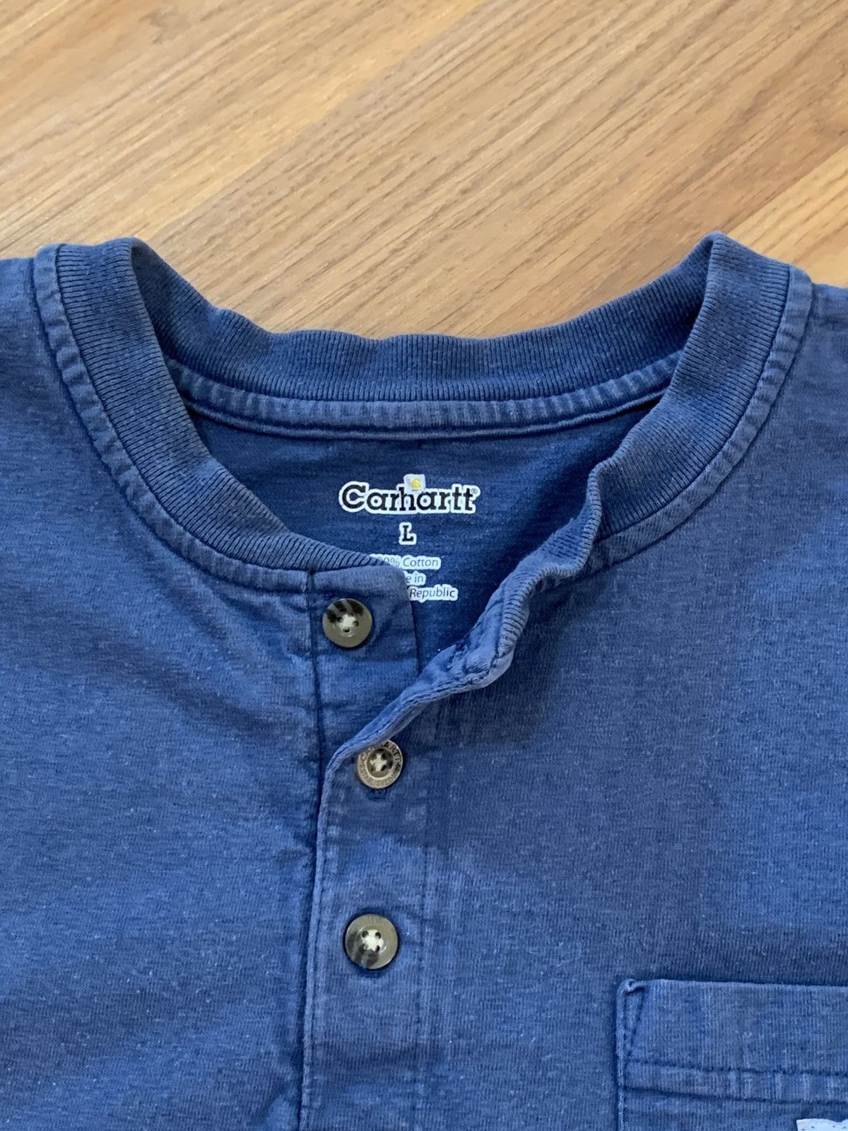 Carhartt Vintage Carhartt Henley Pocket S/S Heavyweight Tshirt K84DBL Size US L / EU 52-54 / 3 - 11 Thumbnail