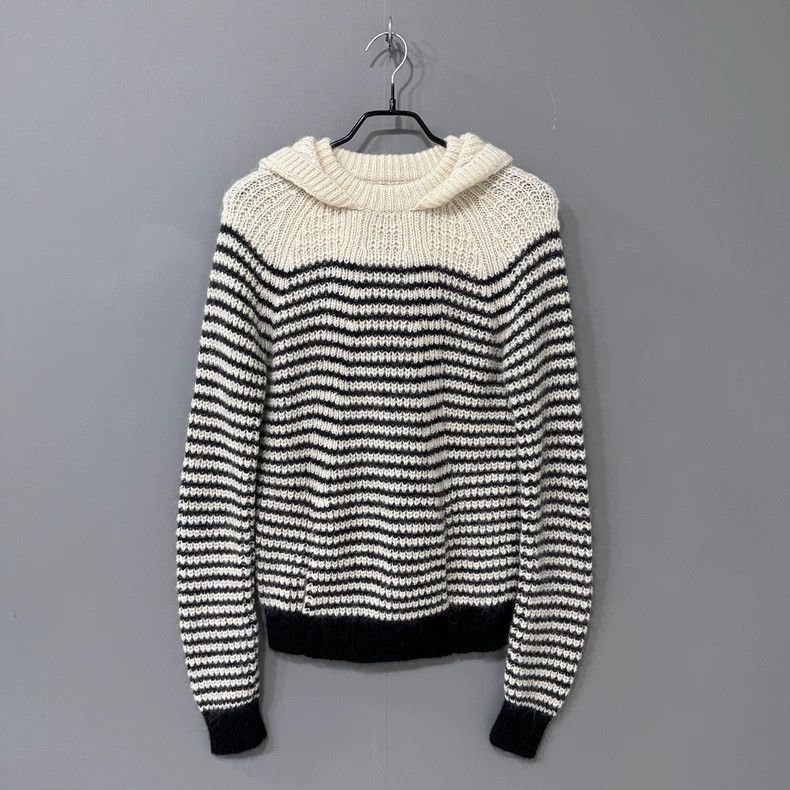 Striped Hooded Knit Sweater