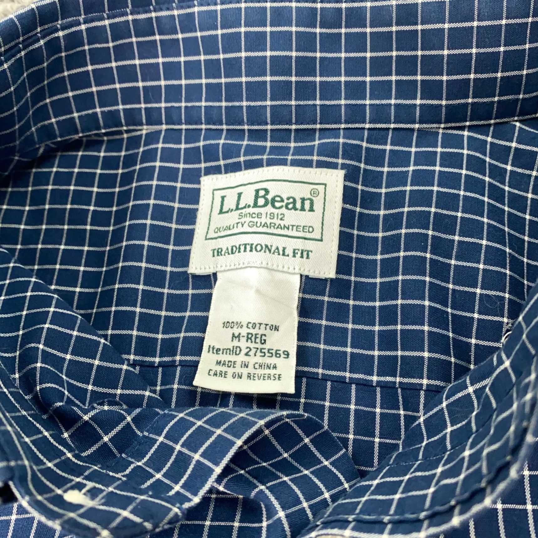 Vintage L.L. Bean Shirt Mens Medium Blue Check Button-Down Traditional Fit Size US M / EU 48-50 / 2 - 4 Thumbnail