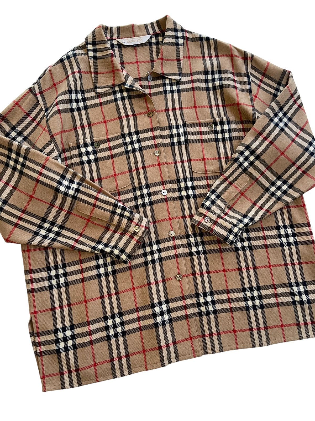 Burberry Oversized Burberrys Nova Checked Wool Vintage Shirt Size L / US 10 / IT 46 - 2 Thumbnail