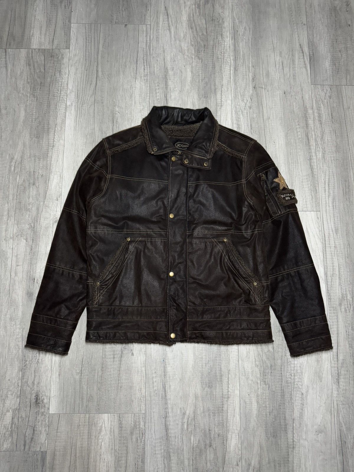 Genuine Leather × Vintage Vintagge leather jacket L avant garde retro Size US L / EU 52-54 / 3 - 1 Thumbnail