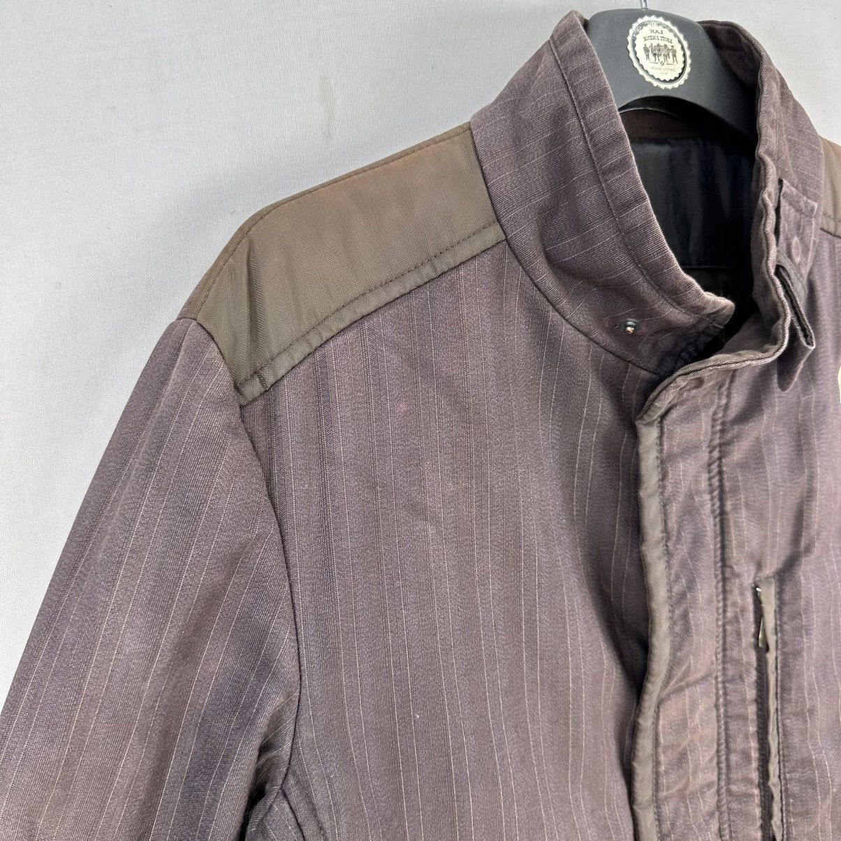 Italia Independent Vintage 90's MADE IN ITALY Striped Jacket by OBLÒ Size US S / EU 44-46 / 1 - 2 Thumbnail