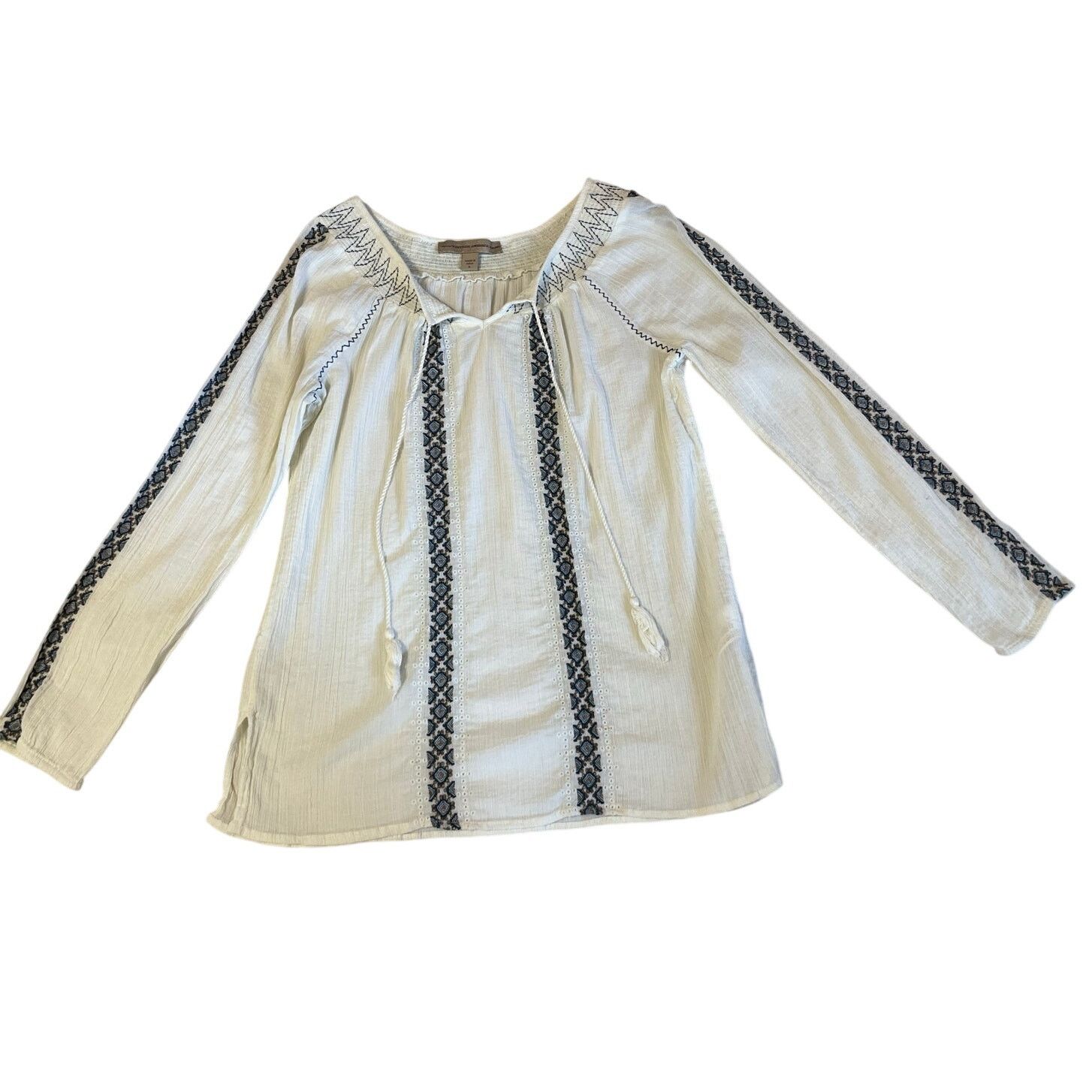 Other Vintage America Jeans Cotton Boho Gauzy Peasant Blouse Lg Size L / US 10 / IT 46 - 10 Thumbnail