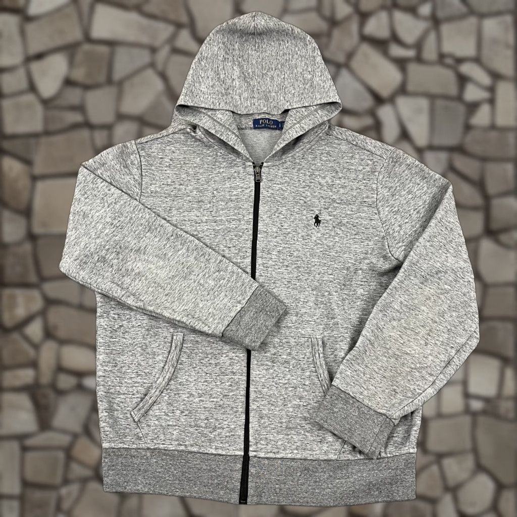 Polo Ralph Lauren Polo Ralph Lauren Hoodie Mens Large Heather Gray Fleece Knit Full Zip Sweatshirt Size US L / EU 52-54 / 3 - 1 Thumbnail