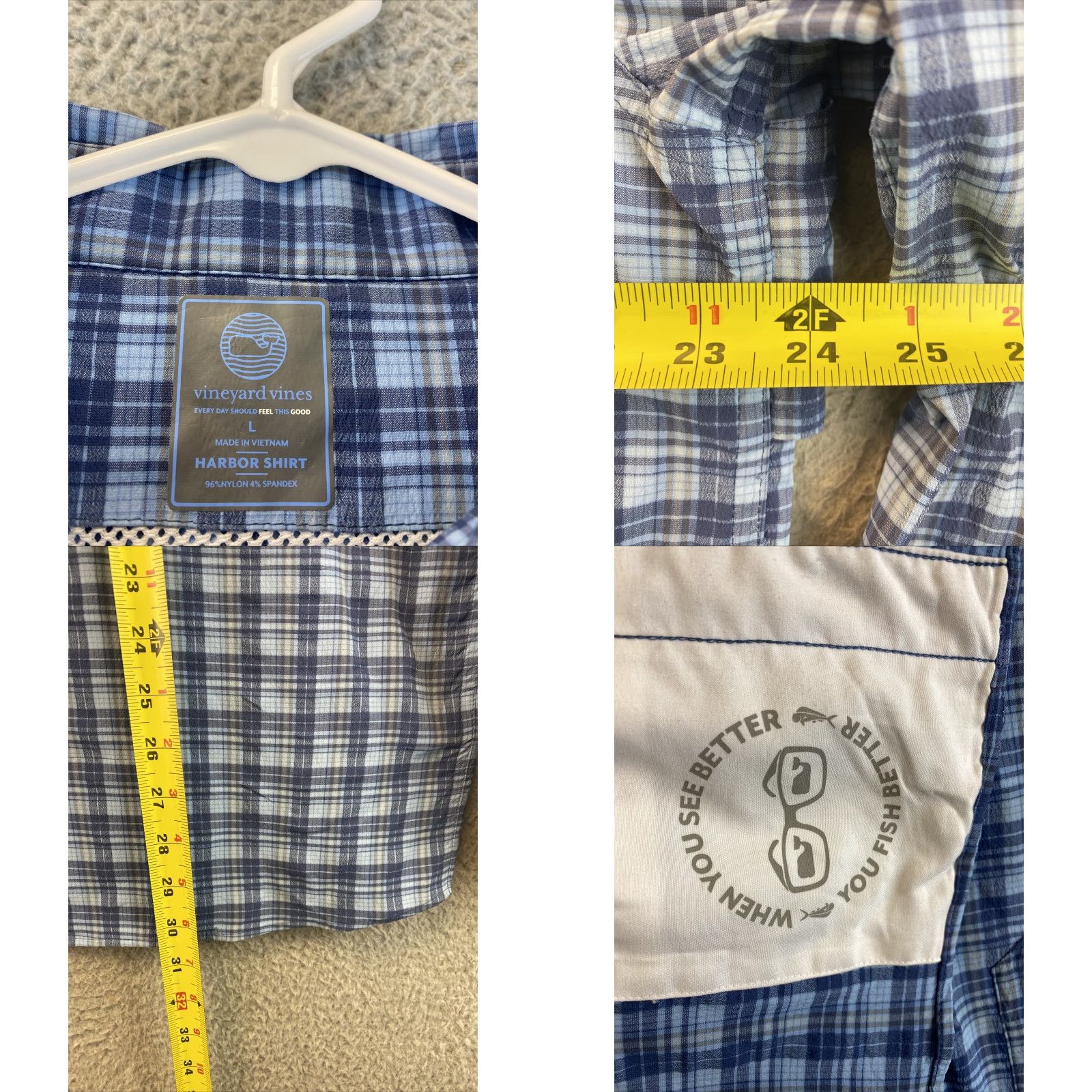 Vineyard Vines VINEYARD VINES Men’s Button-Up Shirt L Blue Check Whale Logo Long Sleeve Casual Fall Spring Winter Size US L / EU 52-54 / 3 - 8 Thumbnail