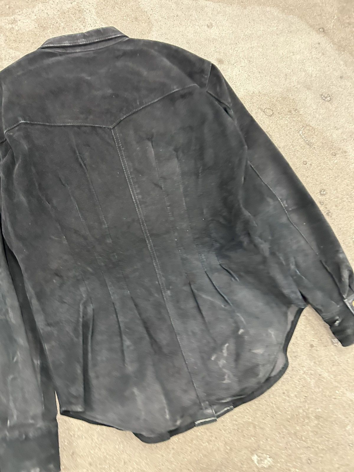 Vintage Moda Intl Leather Shirt Jacket Western Black Suede Rodeo Size S / US 4 / IT 40 - 7 Thumbnail