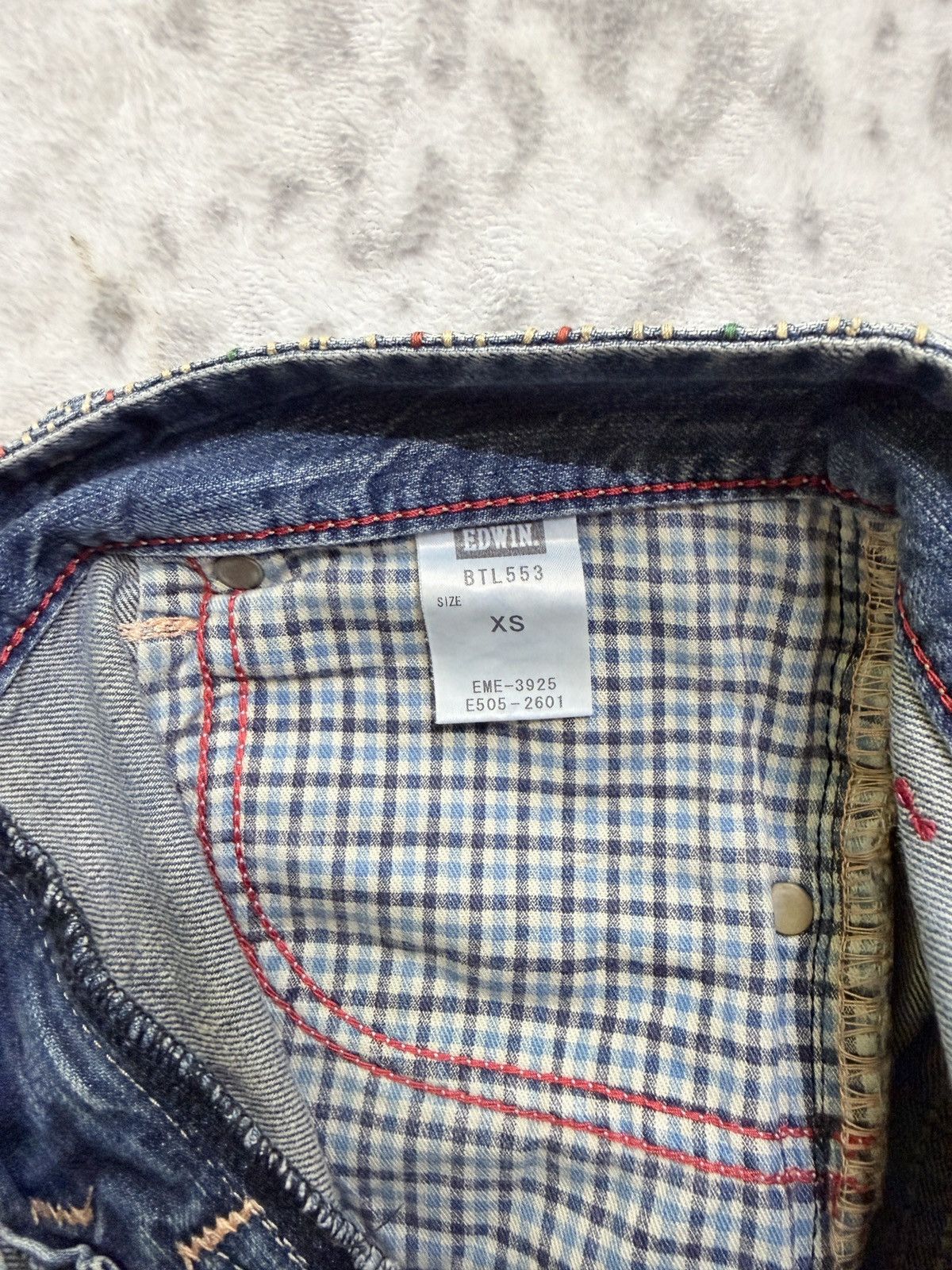 Edwin Vintage Edwin Distressed Blue Washed Low Rise Denim Jeans Size US 29 - 16 Thumbnail