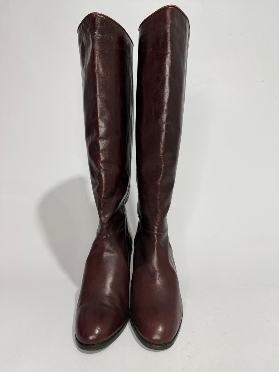 Gucci Gucci 1970s Horsebit Brown Leather Wood Stacked Boots EU36 Size US 6 / IT 36 - 8 Thumbnail