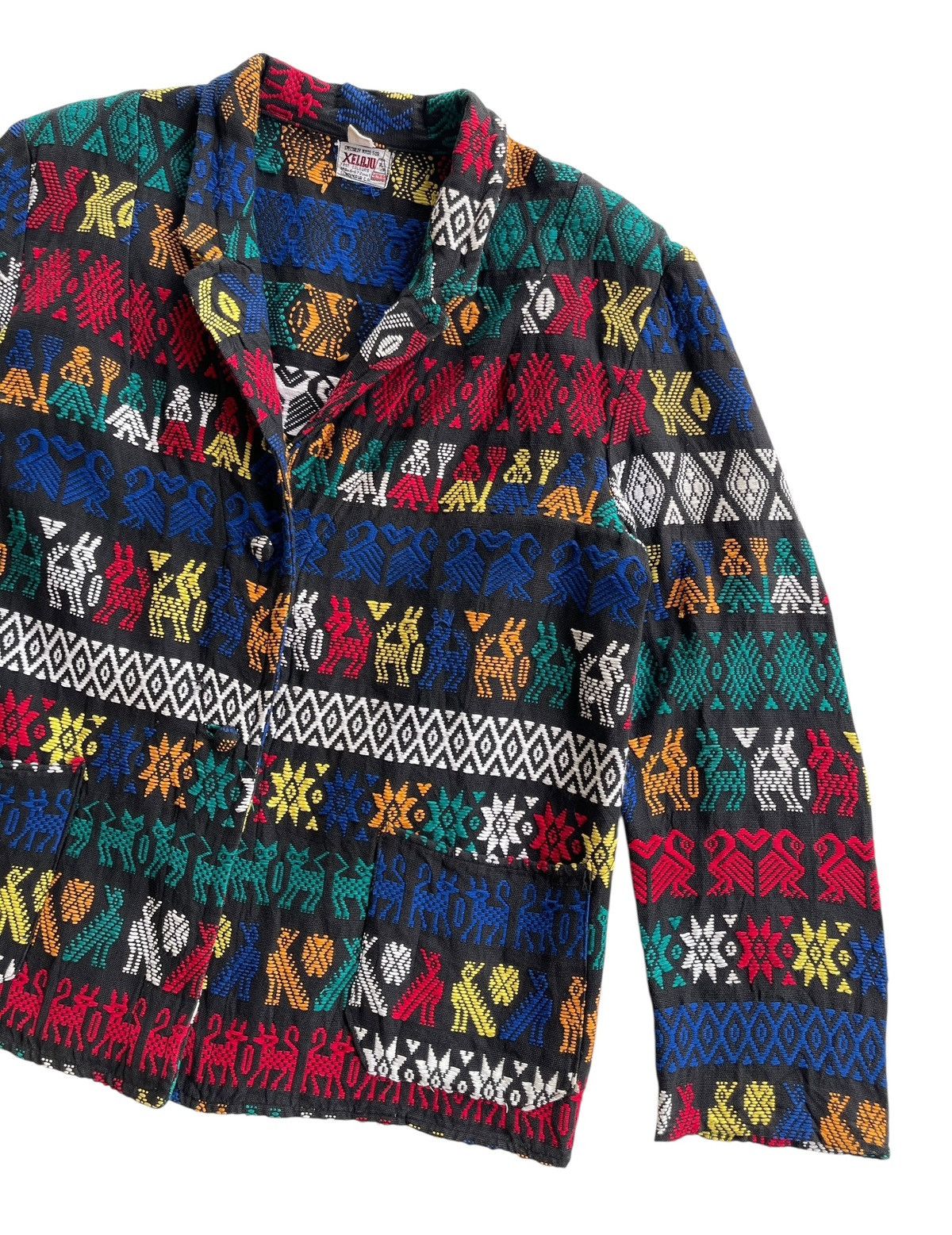 Vintage 1970s Embroidery Geometric Woven Jacket Size L / US 10 / IT 46 - 7 Thumbnail